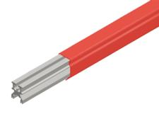 Hevi-Bar II Conductor Bar 1000A, Red Med Heat Polycarbonate Cover, 30FT Length