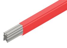Hevi-Bar II Conductor Bar 1500A, Red Med Heat Polycarbonate Cover, 30FT Length