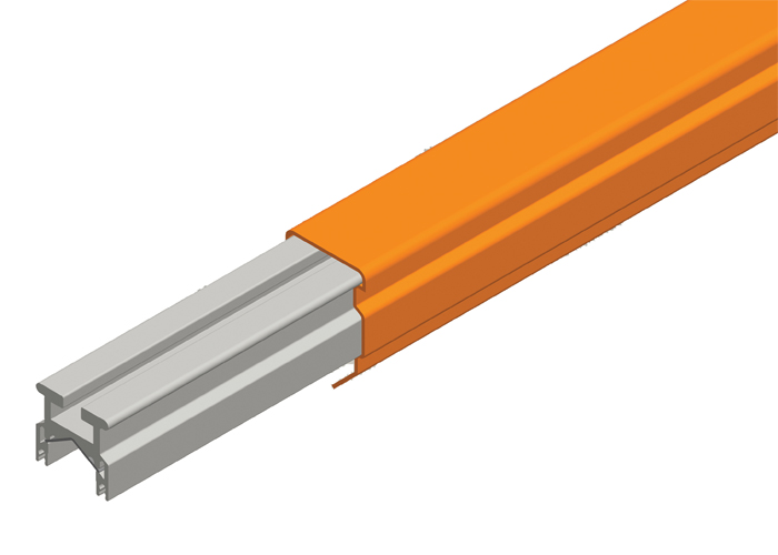Hevi-Bar II Conductor Bar 700A, Dark Orange High Heat Fiberglass/Polyester Cover, 30FT Length