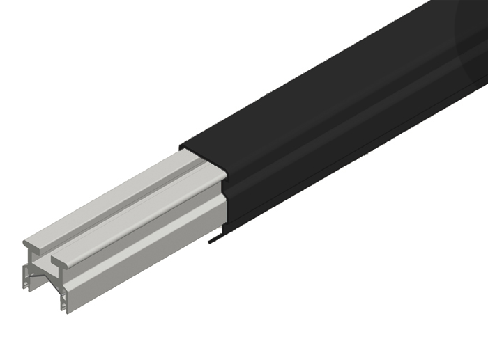 Hevi-Bar II Conductor Bar 700A, Black UV Resistant PVC Cover, 30FT Length