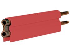 8-Bar Conductor Bar, 250A, Copper / Stainless Clad, Red Medium Heat Cover, 10FT Length