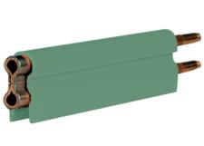 8-Bar Conductor Bar, 250A, Copper / Stainless Clad, Green PVC Cover, 10FT Length