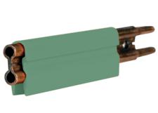 8-Bar Conductor Bar, 250A, Copper / Steel Lam, Green PVC Cover, 10FT Length