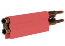 8-Bar Conductor Bar, 250A, Copper / Steel Lam, Red Medium Heat Cover, 10FT Length