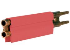 8-Bar Conductor Bar, 350A, Copper / Rolled, Red Medium Heat Cover, 10FT Length