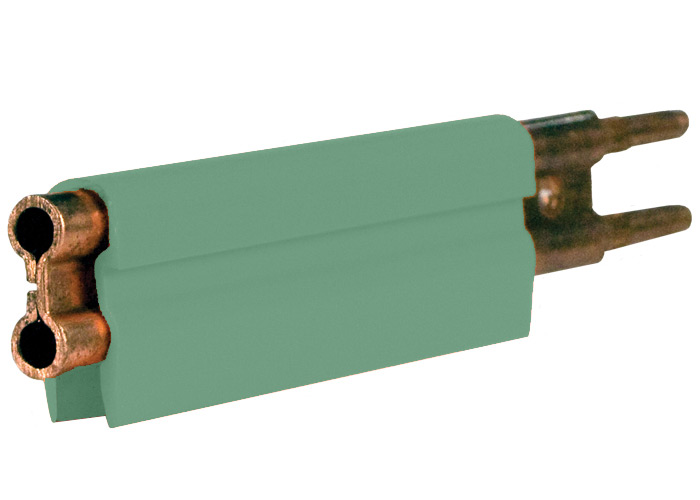 8-Bar Conductor Bar, 350A, Copper / Rolled, Green PVC Cover, 5FT Length