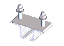 Standard Duty C-Track Festoon Track Hanger Bracket, For Angle Iron Cross Arm Supports, Galv Steel, Z-Clamp Style