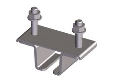 Standard Duty C-Track Festoon Track Hanger Bracket, For Angle Iron Cross Arm Supports, Stainless Steel, Z-Clamp Style