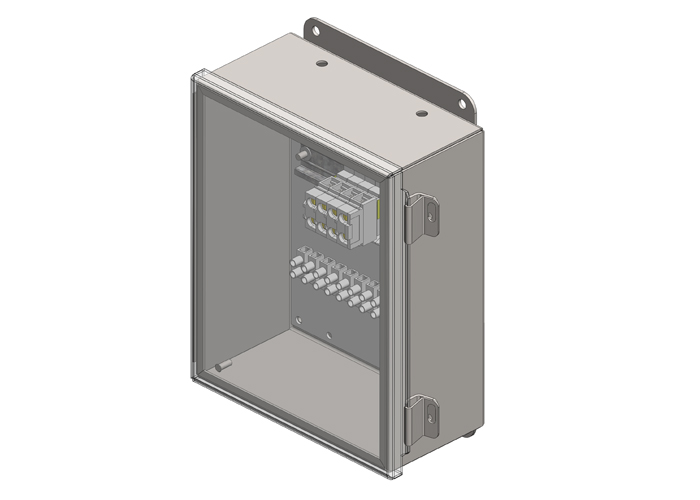 Junction Box, NEMA 12, with terminals for 12-Pole Control + 4 Power, 10