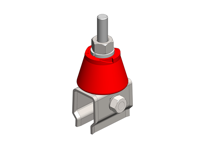 8-Bar, Hanger Clamp, Steel w/Bolt, w/insulator, Plated Steel