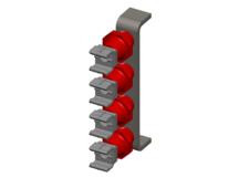 Hevi-Bar II, Bracket, Web, Lateral Mount, w/4 Stainless Steel Cross-bolt Hangers, with Insulators (for 700-1500A Bar)