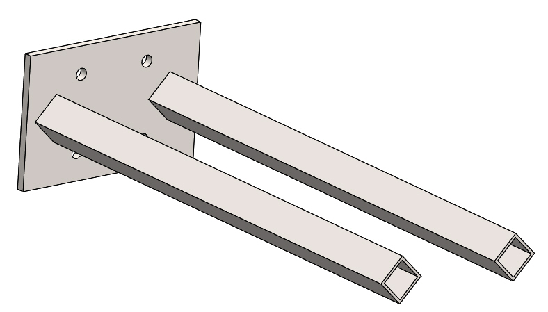 Safe-Lec 2 Collector Mounting Bar, Double-Post, 1.0 inch (25 mm) sq, 15.75 inch Length