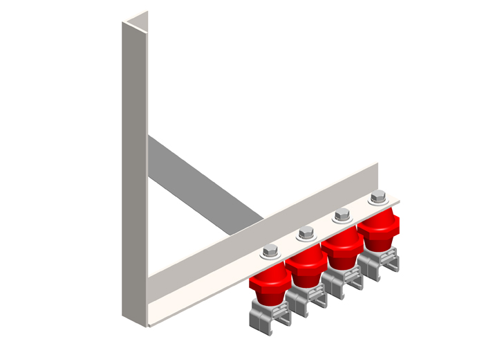 Hevi-Bar II, Bracket, Web, Braced, w/4 Polycarbonate Hangers, w/Insulators (for 700-1500A Bar)