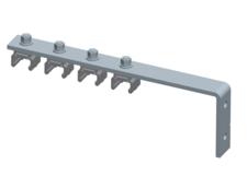 Hevi-Bar II, Bracket, Web, Plated, w/4 Standard Polycarbonate Hangers (for 700-1500A Bar), 16.25 inch L