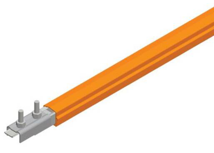 Safe-Lec 2 Conductor Bar 100A Galv Steel, PVC Cover, Orange Phase, w/ Splice Joint,  4.5M