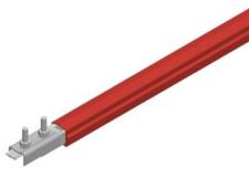 Safe-Lec 2 Conductor Bar 100A Galv Steel, Medium Heat Polycarbonate Cover, Red Phase, w/ Splice Joint, 4.5M