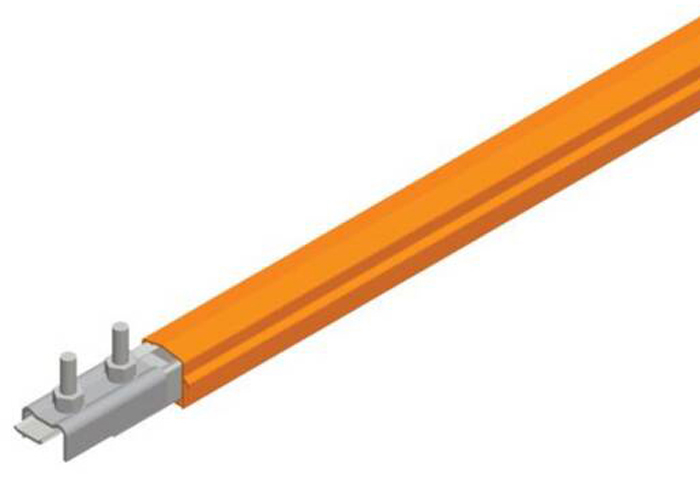 Safe-Lec 2 Conductor Bar 125A Galv Steel, Orange PVC Cover, w/ Splice Joint, 4.5M