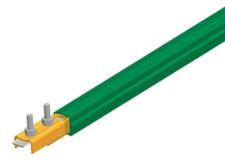 Safe-Lec 2 Conductor Bar 160A Copper, Green PVC Cover, w/ Splice Joint, 4.5 M