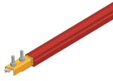 Safe-Lec 2 Conductor Bar 160A Copper, Red Medium Heat Polycarbonate Cover, w/ Splice Joint, 4.5M