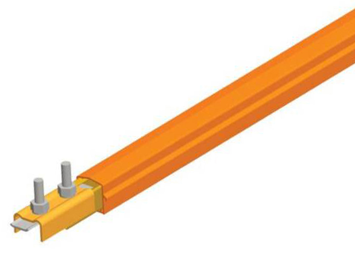 Safe-Lec 2 Conductor Bar 250A Copper, Orange PVC Cover, w/ Splice Joint, 4.5M