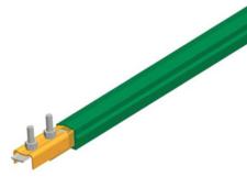 Safe-Lec 2 Conductor Bar 250A Copper, Green PVC Cover, w/ Splice Joint, 4.5M