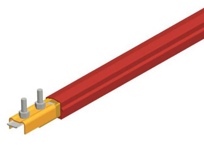 Safe-Lec 2 Conductor Bar 250A Copper, Red Medium Heat Polycarbonate Cover, w/ Splice Joint, 4.5M