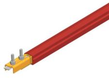 Safe-Lec 2 Conductor Bar 400A Copper, Red Medium Heat Polycarbonate Cover, w/ Splice Joint, 4.5M
