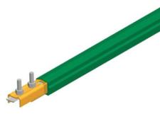 Safe-Lec 2 Conductor Bar 400A Copper, Green PVC Cover, w/ Splice Joint, 4.5M
