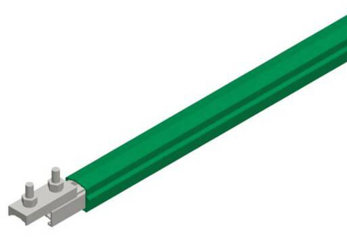 Safe-Lec 2 Conductor Bar 315A AL/SS, Green PVC Cover, w/ Splice Joint, 4.5M