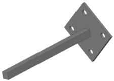 Safe-Lec 2 Collector Mounting Bar, Single-Post, 0.5 inch (13 mm) sq, 8 inch Length