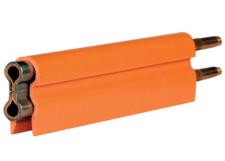 8-Bar Conductor Bar, 250A, Copper / Stainless Clad, Orange PVC Cover, 10FT Length