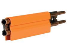 8-Bar Conductor Bar, 250A, Copper / Steel Lam, Orange PVC Cover, 10FT Length