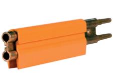 8-Bar Conductor Bar, 350A, Copper / Rolled, Orange PVC Cover, 10FT Length