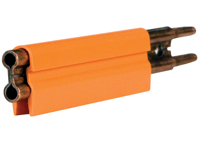8-Bar Conductor Bar, 250A, Copper / Steel Lam, Dark Orange High Heat Cover, 10FT Length