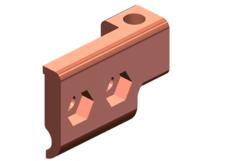 8-Bar, Power Feed Component, Clip Half, Machined Copper