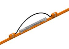 8-Bar Expansion Section, 90A, Galvanized Steel, Orange PVC Cover, 10FT Length