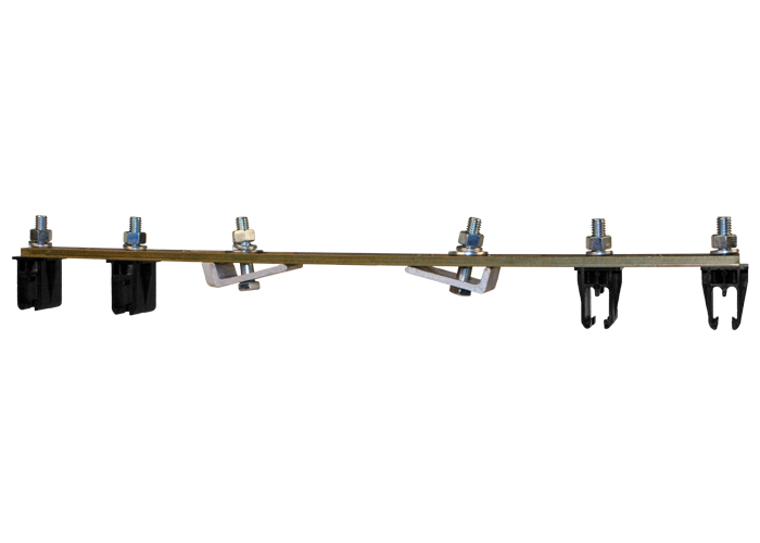 8-Bar, Bracket, Web, with Hanger Clamps, 4 Steel Cross-Bolt, w/Insulators, 3 inch OC, 15.75 inch L