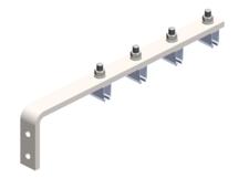 8-Bar, Bracket, Web, with Hanger Clamps, 4 Steel Snap-in, 3 inch on Center, 15.75 inch L
