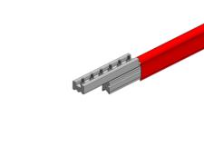 Hevi-Bar II Conductor Bar Dura Coat, 1500A, Red Med Heat Polycarbonate Cover, With Splice, 30FT Length