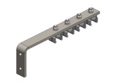 Hevi-Bar II, Bracket, Web, Plated, w/4 Standard Polycarbonate Hangers (for 700-1500A Bar), 19.25 inch L
