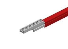 Hevi-Bar II Conductor Bar Dura Coat 700A, Red Med Heat Polycarbonate Cover, With Splice, 30FT Length