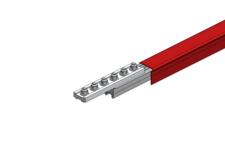 Hevi-Bar II Conductor Bar Dura Coat,  500A, Red Med Heat Polycarbonate Cover, With Splice, 30FT Length