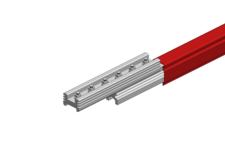 Hevi-Bar II Conductor Bar Dura Coat, 1000A, Red Med Heat Polycarbonate Cover, With Splice, 30FT Length
