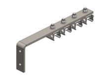 Hevi-Bar II, Bracket, Web, Plated, w/4 Stainless Steel Cross-bolt Hangers, w/Insulators (for 500A Only), 19.25 inch L