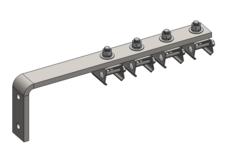 Hevi-Bar II, Bracket, Web, Stainless Steel, w/4 Stainless Steel Cross-bolt Hangers (for 500A Bar Only), 19.25 inch L