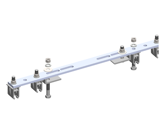 8-Bar, Bracket, Flange, with Hanger Clamps, Plastic Snap-in, 2+2, 19 3/8 Inch L