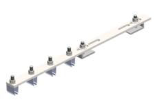 8-Bar, Bracket, Flange, with Hanger Clamps, Steel Snap-in, 4 on one side, 21.75 inch L