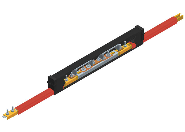 Safe-Lec 2 Expansion Section, 250A Copper, Red Medium Heat Polycarbonate Cover, w/ Splice Joint, 4.5M