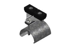 Standard Duty C-Track Festoon End Clamp For Flat Cable, Plated Steel Saddle, 2.75