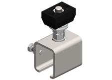 Standard Duty C-Track Festoon Track Anchor Bracket, for Cross Arm Support Channels, Stainless Steel, End-feed style